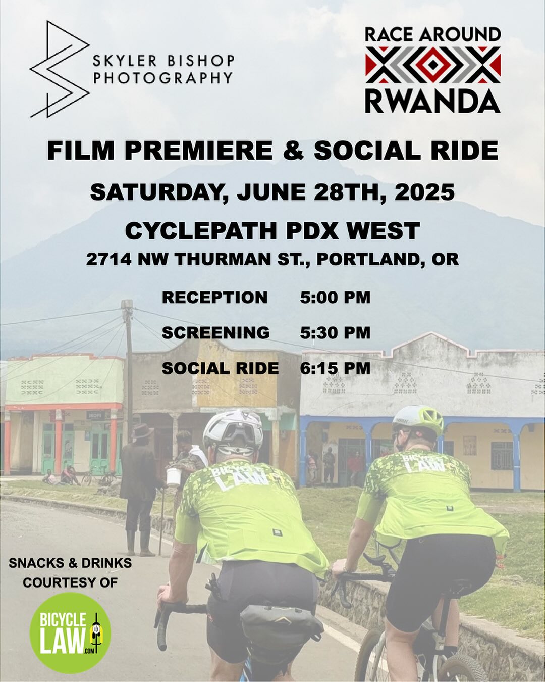 6/28 - Race Around Rwanda - Film Screening & Social Ride - Cyclepath PDX