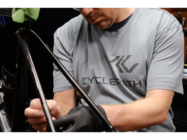 Cyclepath Artist Series Tee: Dustin Klein Tread Logo Shirt