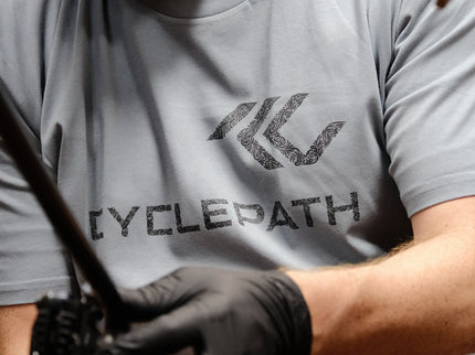 Cyclepath Artist Series Tee: Dustin Klein Tread Logo Shirt