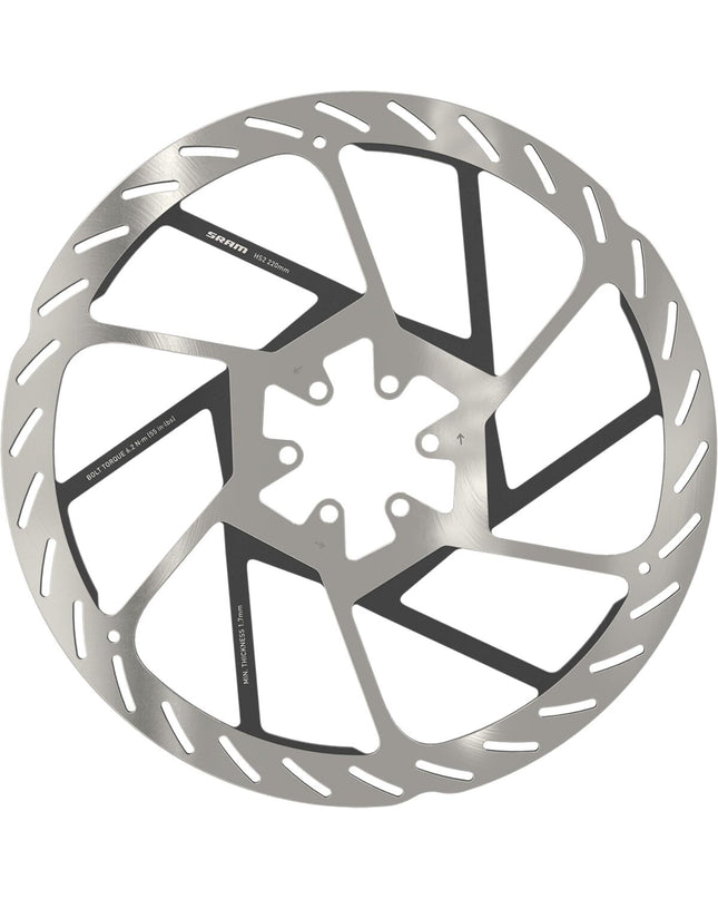 SRAM Rotor HS2 180mm 6-bolt (includes Steel rotor bolts) Rounded