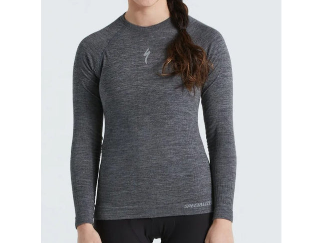 Specialized Women's Merino Seamless Long Sleeve Base Layer Grey S/M