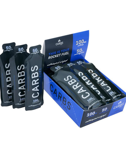 Carbs Fuel - Carbs Fuel Box of 12 Caffeinated Original 50g Energy Gels - CF-CAF-50-G-12 - Cyclepath PDX