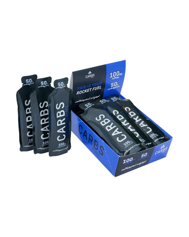 Carbs Fuel - Carbs Fuel Box of 12 Caffeinated Original 50g Energy Gels - CF-CAF-50-G-12 - Cyclepath PDX