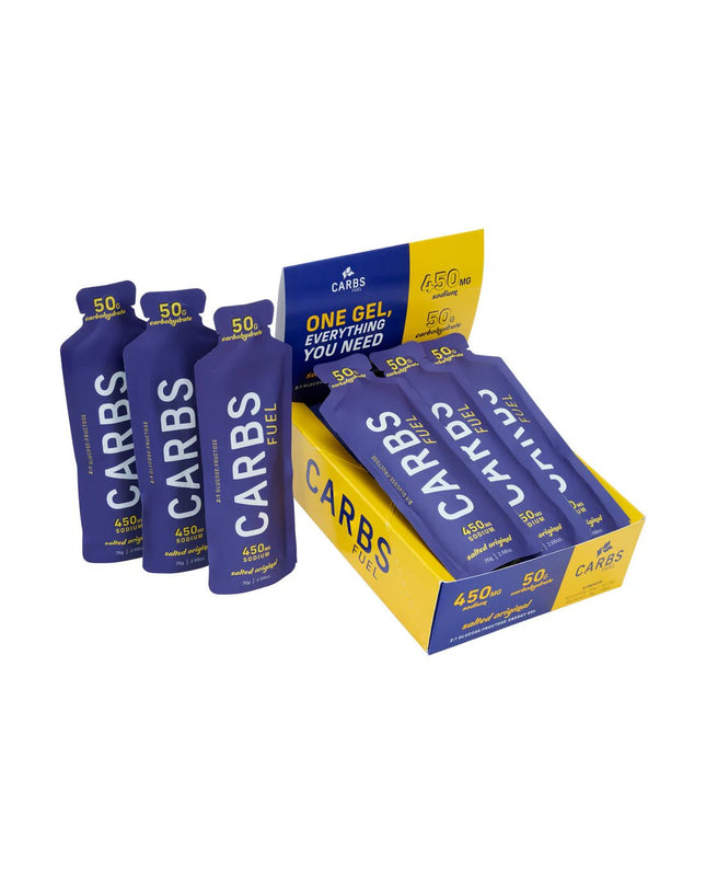 Carbs Fuel - Carbs Fuel Box of 12 Salted Original 50g Energy Gel - CF-SALT-50-G-12 - Cyclepath PDX