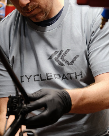 Cyclepath PDX - Cyclepath Artist Series Tee: Dustin Klein Tread Logo Shirt - 210000073186 - Cyclepath PDX