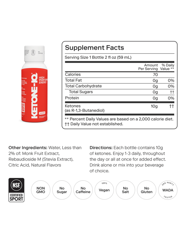 Ketone IQ - Ketone - IQ 2oz NO Caffeine Shot - Original Box/6 - 6 ct 2 oz Ketone-IQ Shots - Cyclepath PDX