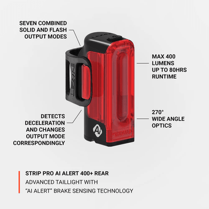 Lezyne-Lezyne Strip Pro Ai Alert 400+ Rear-1-LED-37R-V304-Cyclepath PDX