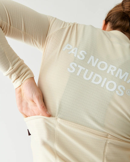 Pas Normal Studios - Pas Normal Essential Long Sleeve Jersey Off White Women's - WJ0217I3452 - Cyclepath PDX