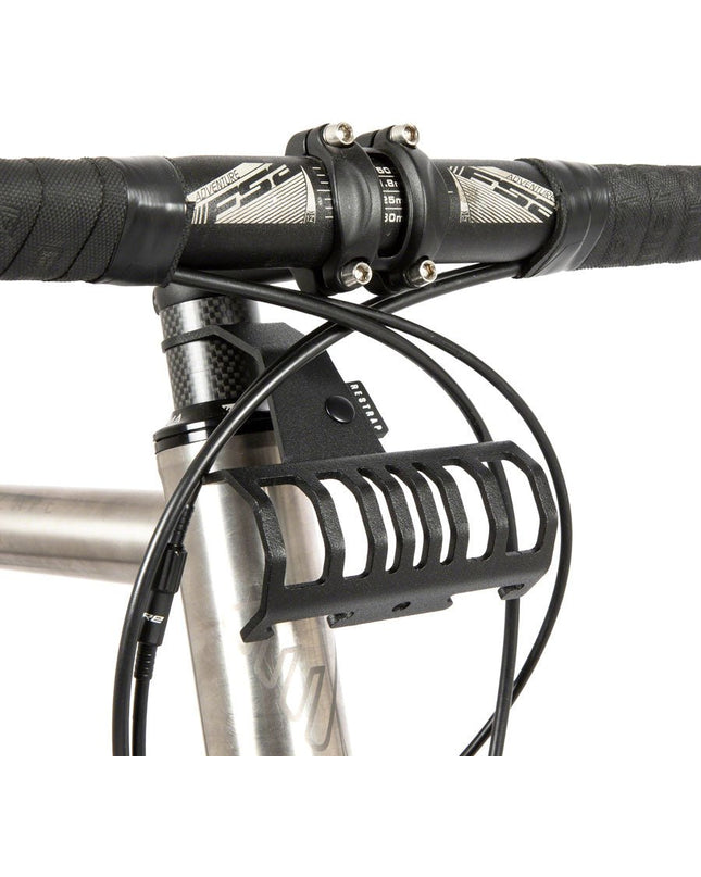 Restrap - Restrap Bumper Bar Bag/Accessory Mount - Fits 1 - 1/8" Threadless Steerer Tubes, Black - RS_HDW_BMP_BLK - Cyclepath PDX