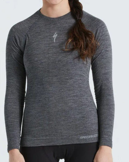 Specialized - Specialized Women's Merino Seamless Long Sleeve Base Layer Grey S/M - 64122-1502 - Cyclepath PDX
